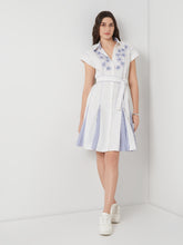 Pleated Bloom Shirt Dress