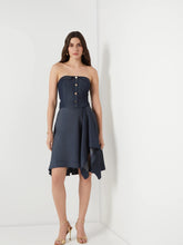 tencel denim panelled bustier