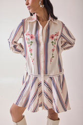 Creme Petal Shirt Dress