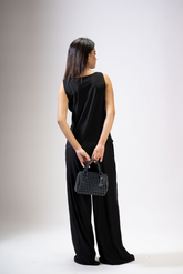 Cobalt Studded Barrel Bag