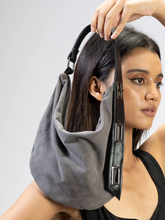 Stone Suede Sack Bag