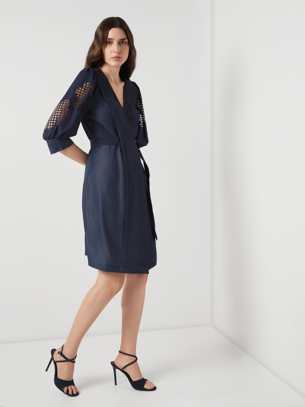 tencel denim wrap dress