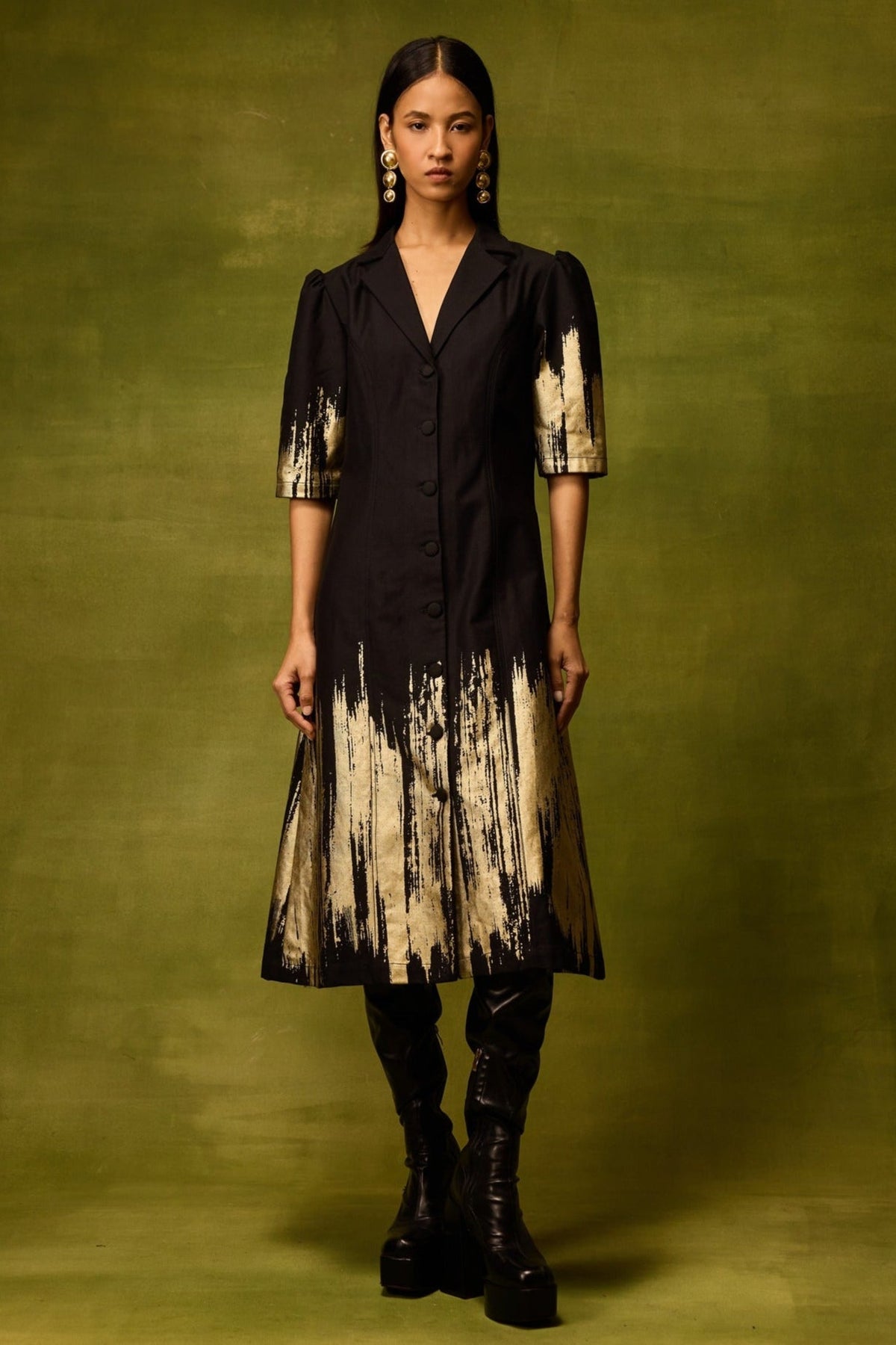 Twilight Gold Midi Dress — Pocketful of Cherrie, The Curated Collective