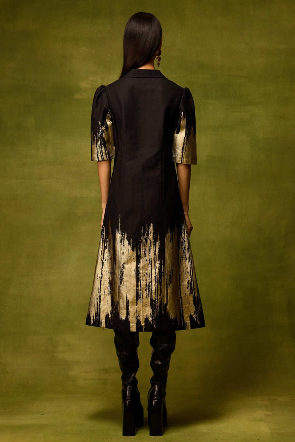 Twilight Gold Midi Dress
