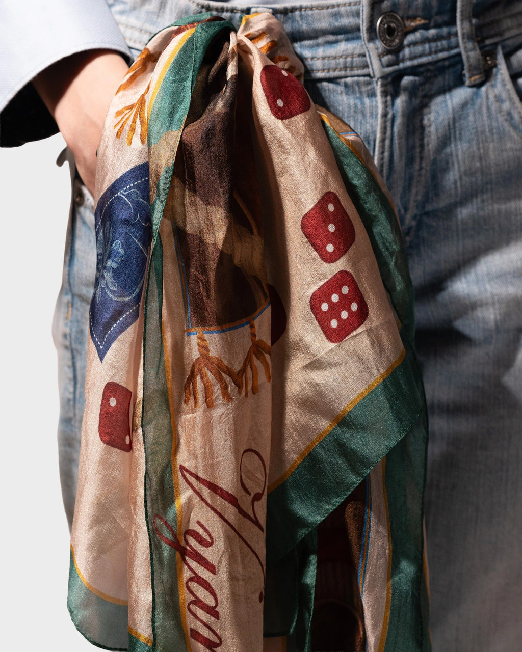 ROLLING DICES SILK SCARF