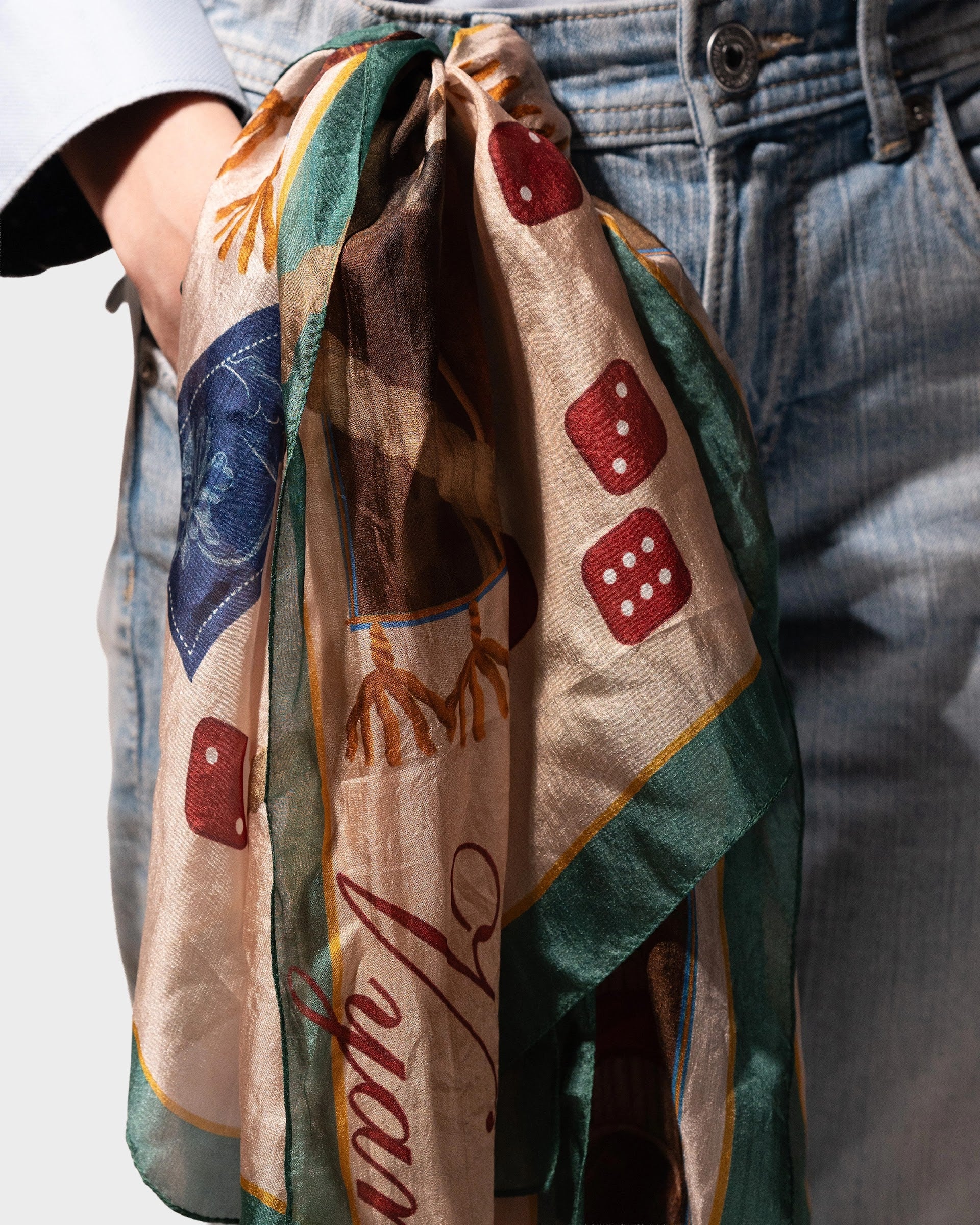 ROLLING DICES SILK SCARF