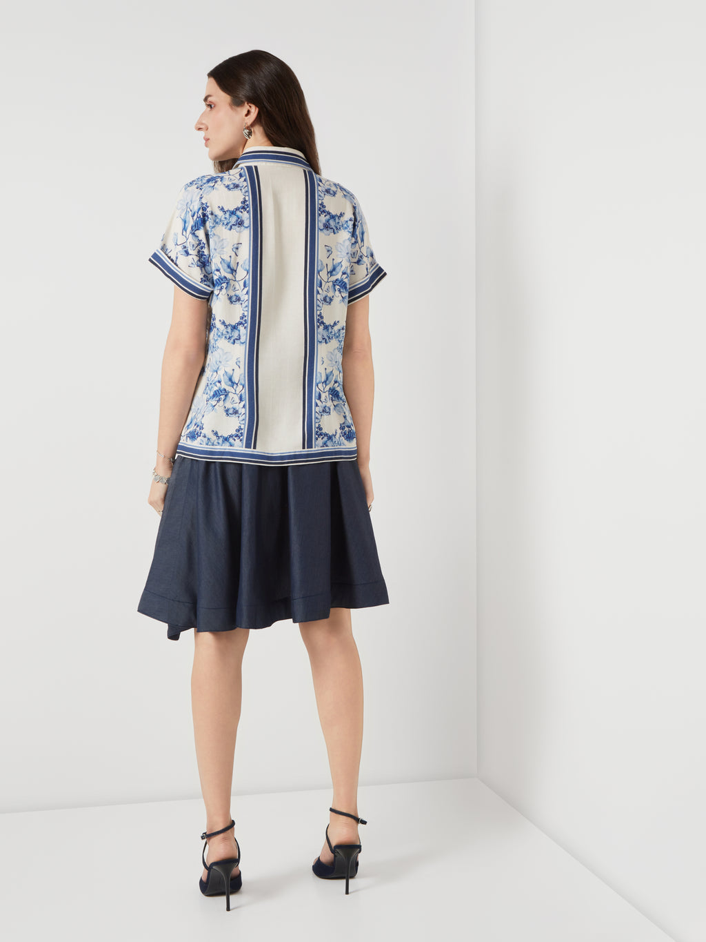 Bleu cream drop shoulder shirt