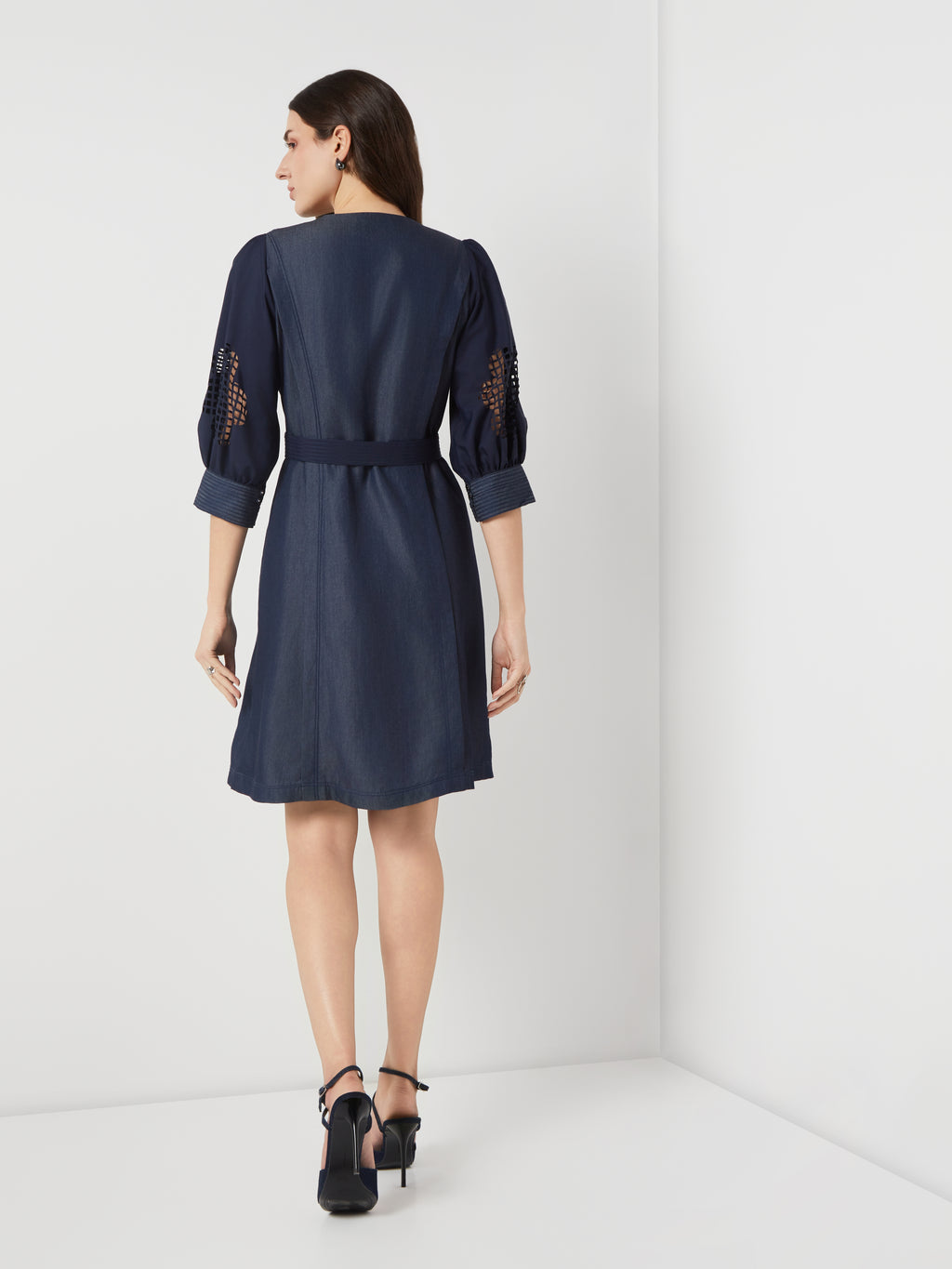 tencel denim wrap dress