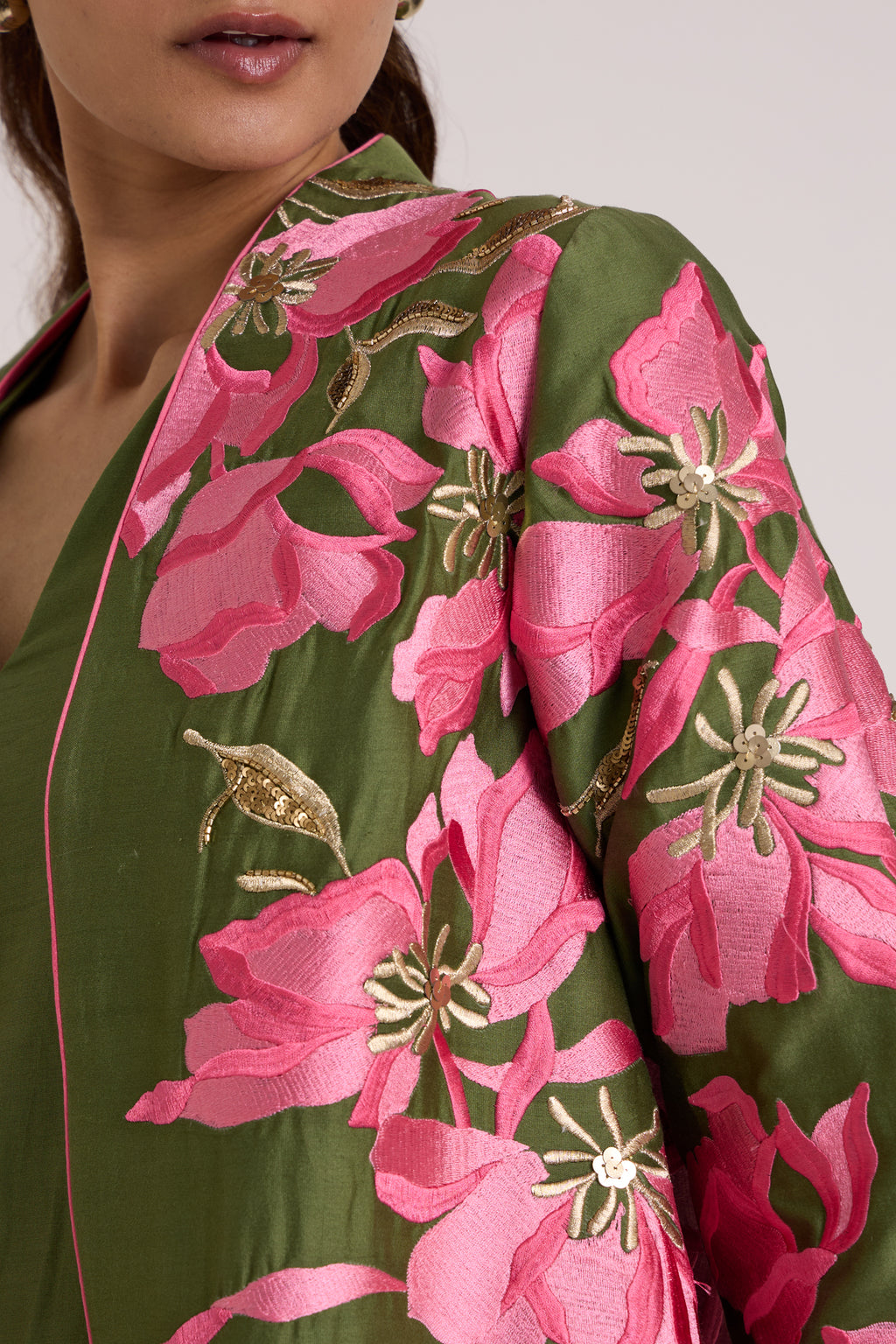 Olive Rafiya Jacket + Slip Set — MADDER MUCH