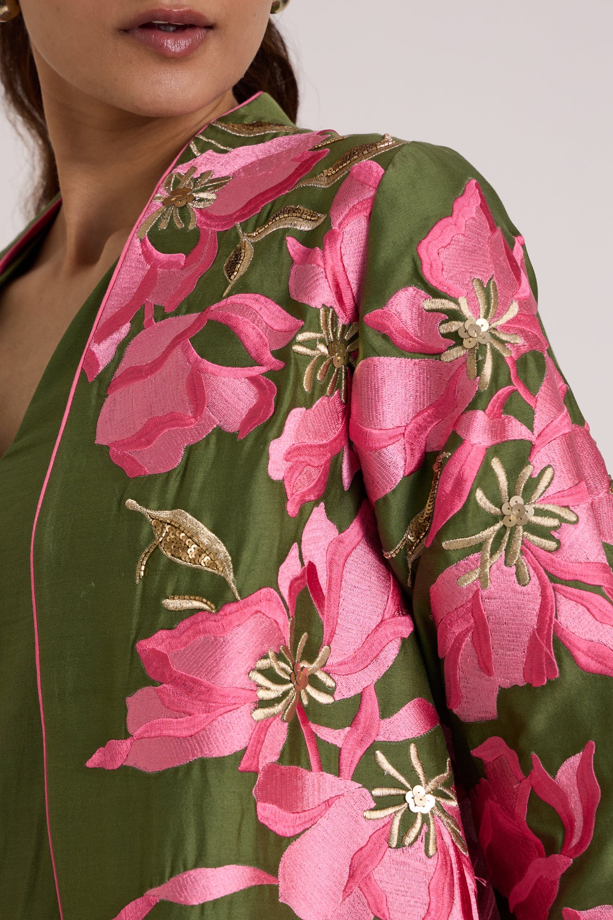 Olive Rafiya Jacket + Slip Set — MADDER MUCH