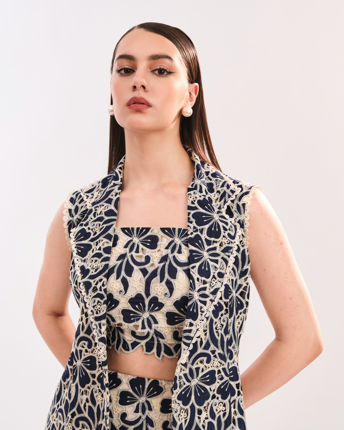 Sue Floral Top Blue