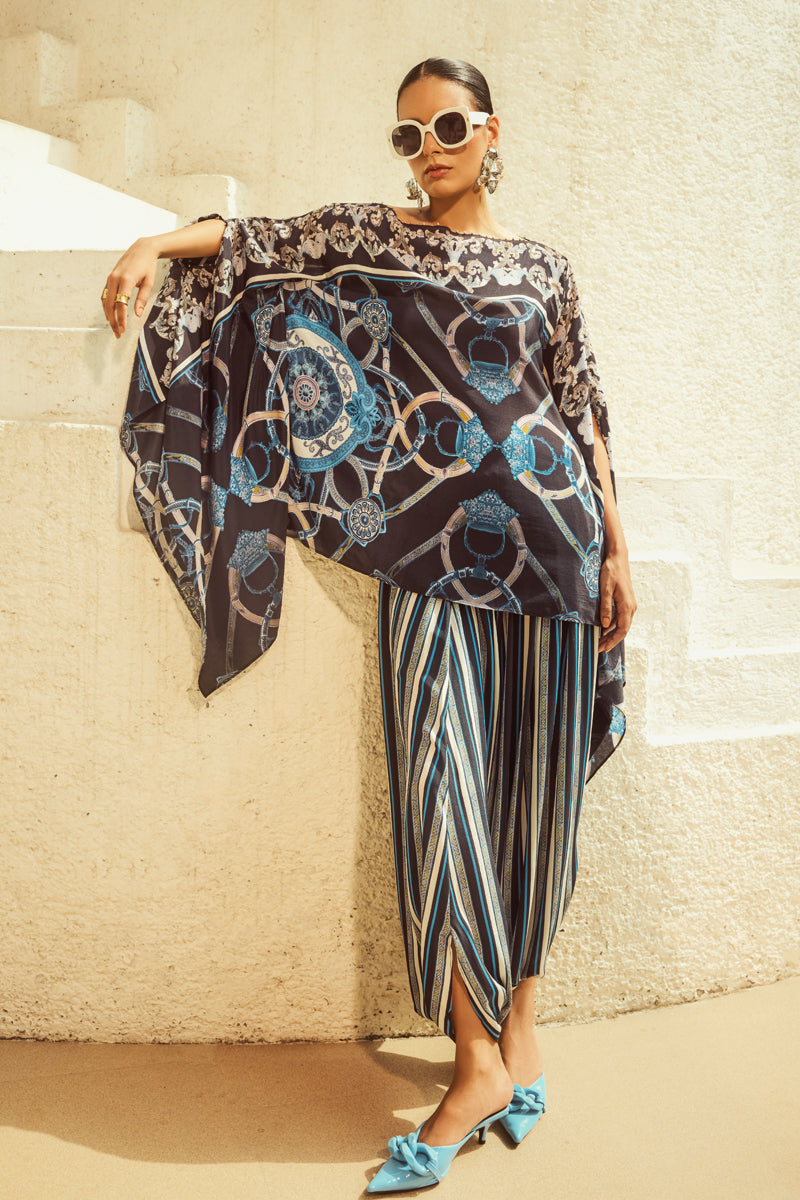Noir Kaftan & Dhoti Skirt
