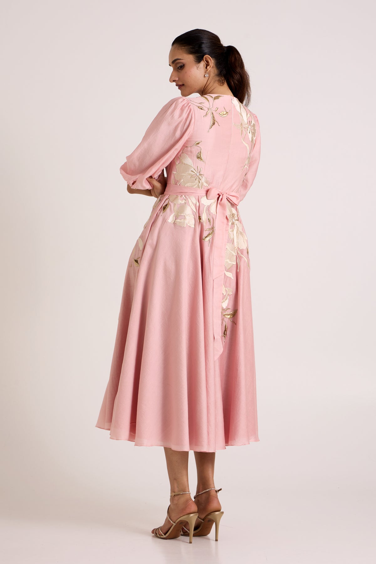 Ice Pink Saira Circular Midi Dress — MADDER MUCH