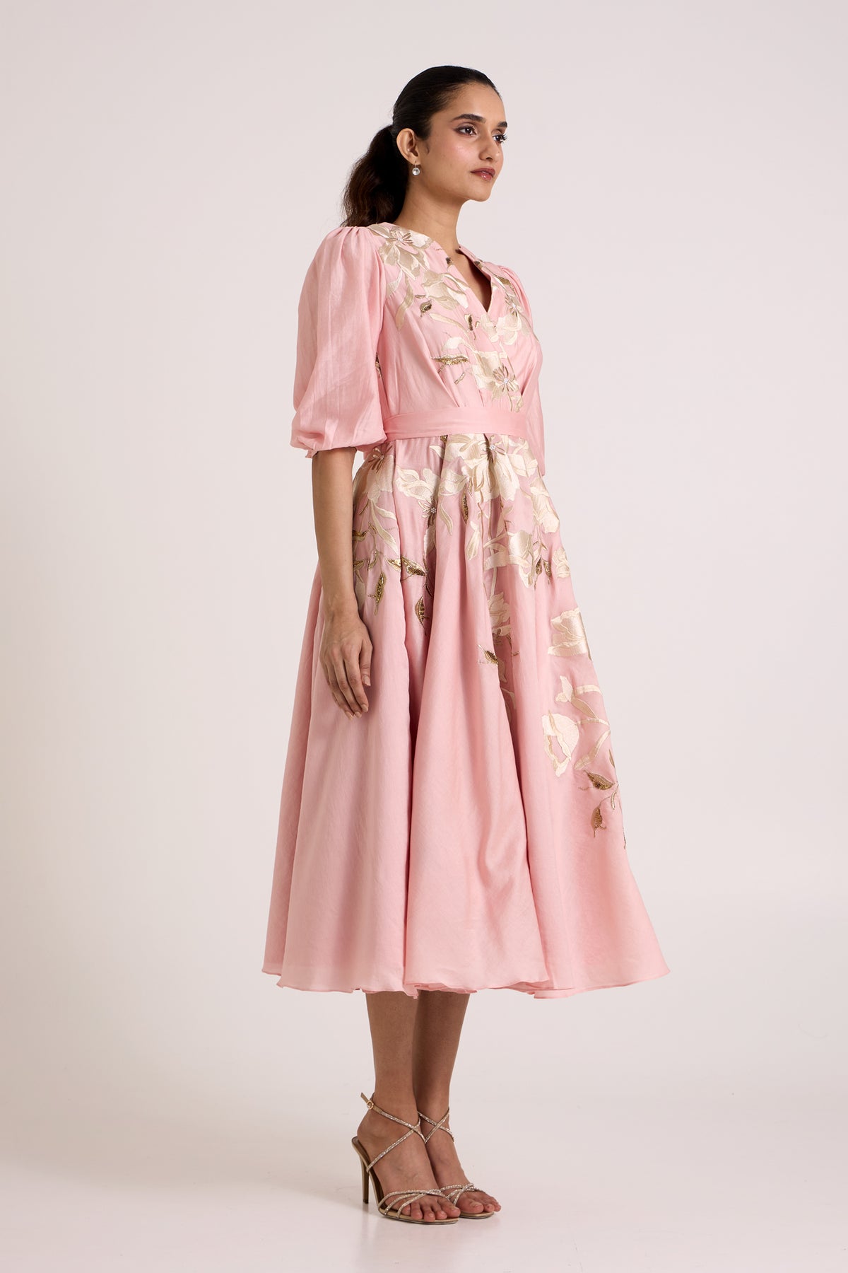 Ice Pink Saira Circular Midi Dress — MADDER MUCH