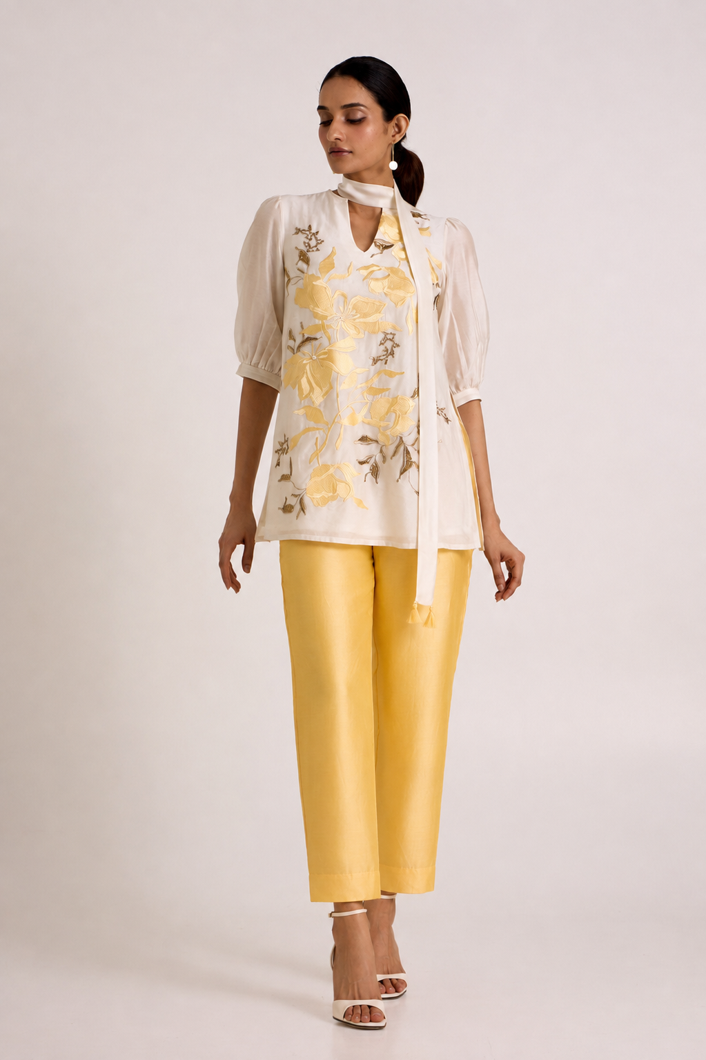 Ivory Lysha - Sleek Scarf Evening Top + Pants — MADDER MUCH