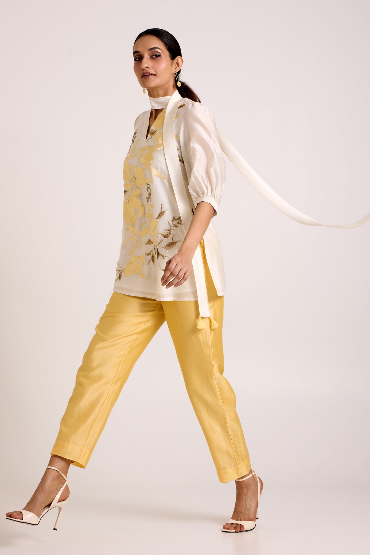 Ivory Lysha - Sleek Scarf Evening Top + Pants — MADDER MUCH