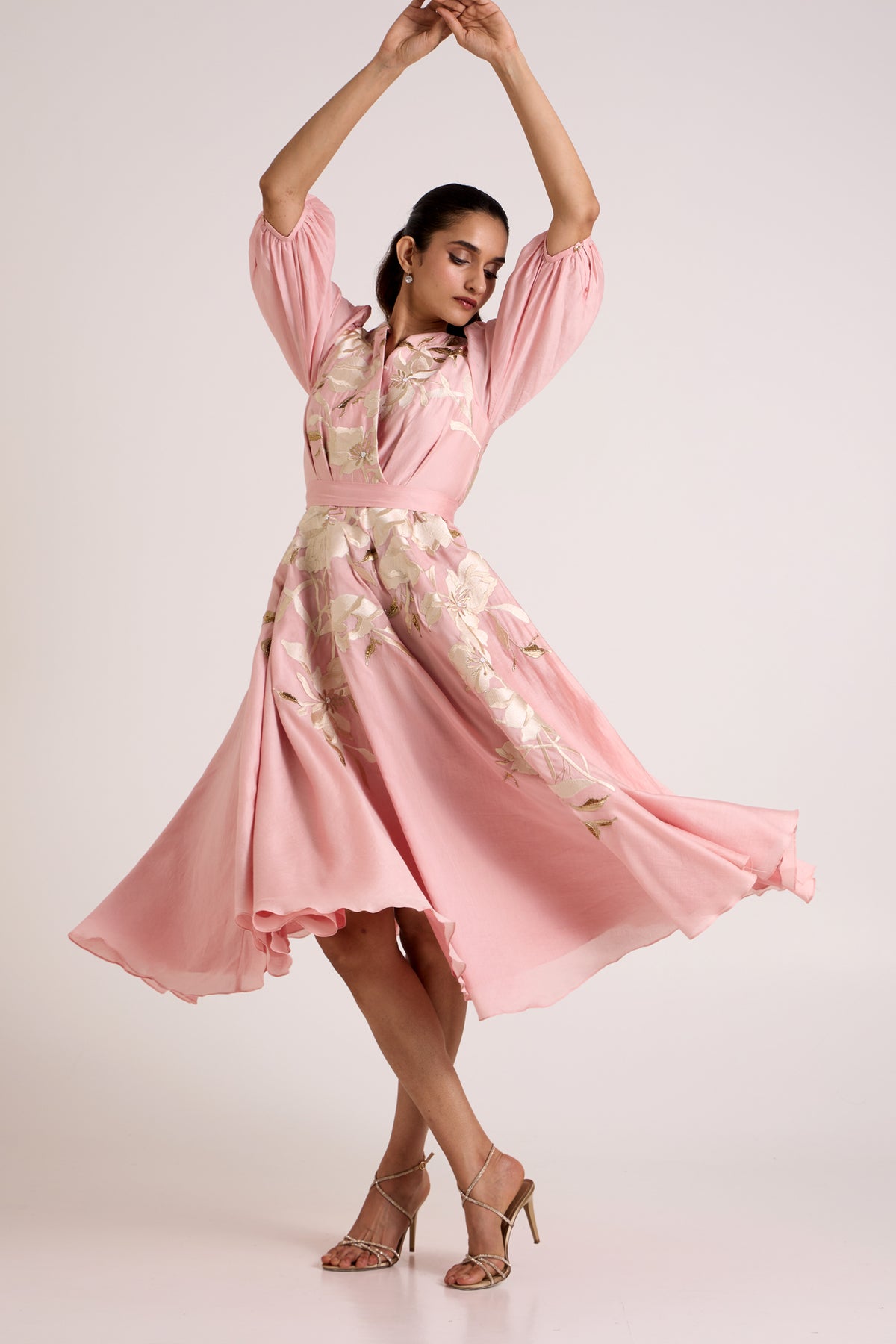 Ice Pink Saira Circular Midi Dress — MADDER MUCH