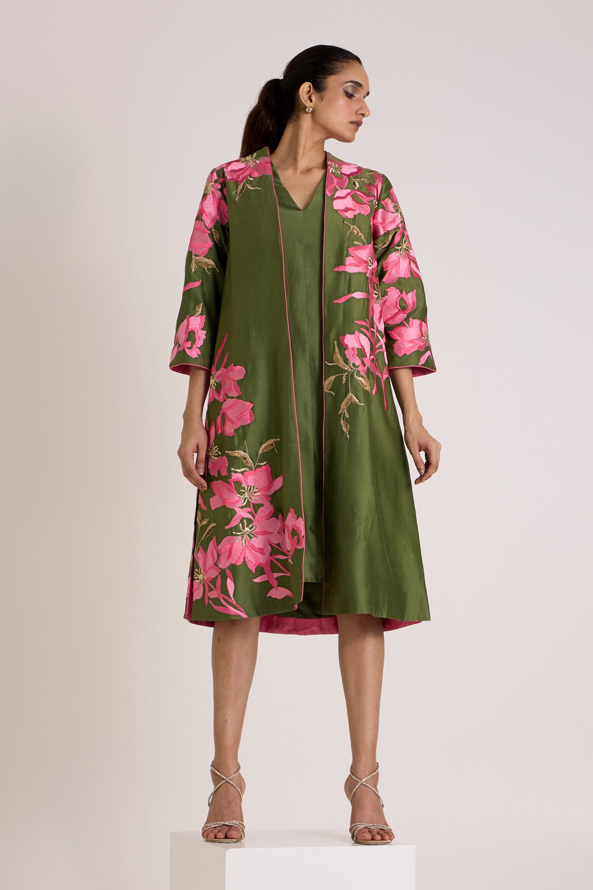 Olive Rafiya Jacket + Slip Set — MADDER MUCH