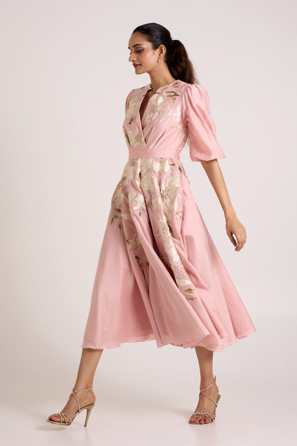 Ice Pink Saira Circular Midi Dress — MADDER MUCH