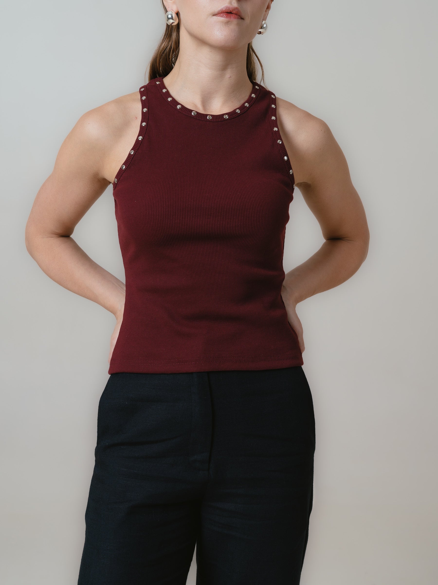 Paige Tank Top-Maroon 3