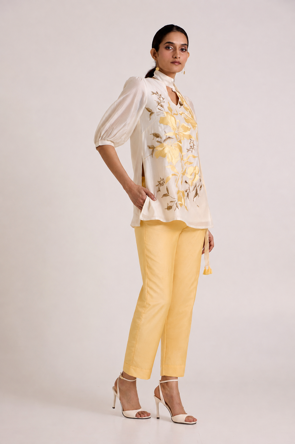 Ivory Lysha - Sleek Scarf Evening Top + Pants — MADDER MUCH