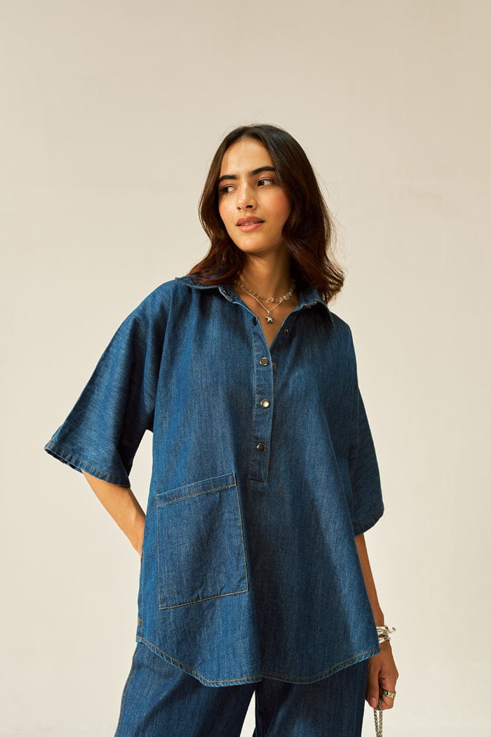 DOLLA CO-ORD SET IN DARK DENIM - 5