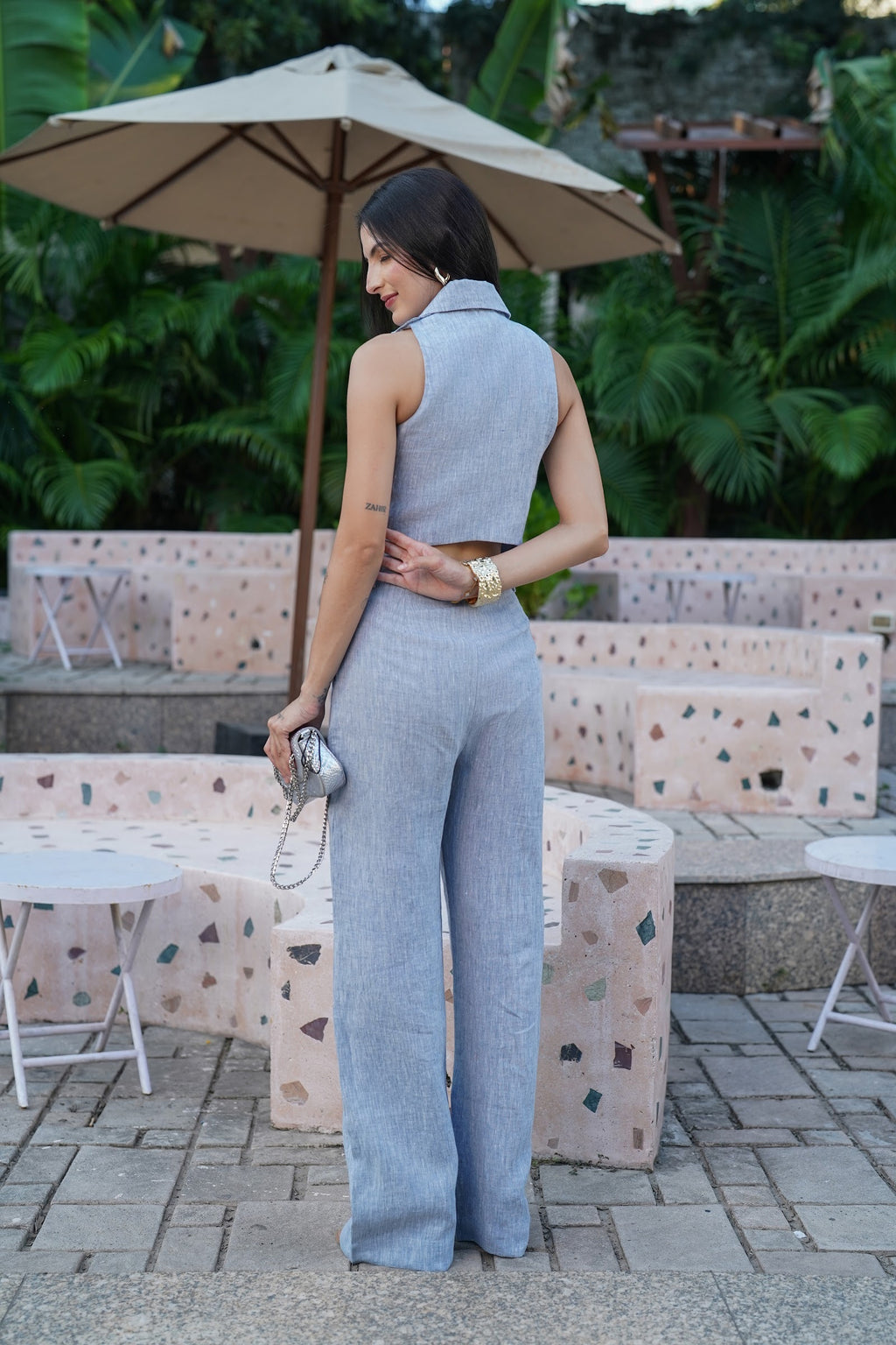 Lune Muted Blue Vest 3