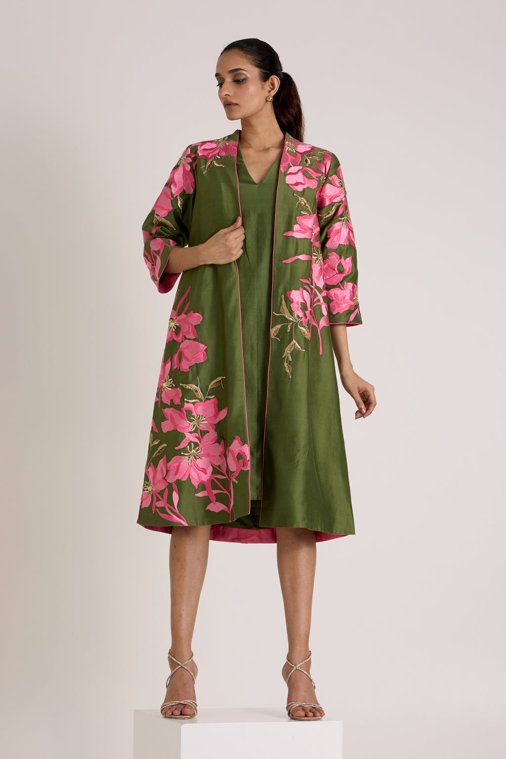 Olive Rafiya Jacket + Slip Set — MADDER MUCH