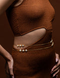 Baroque Pearl Waist Belt - Gold