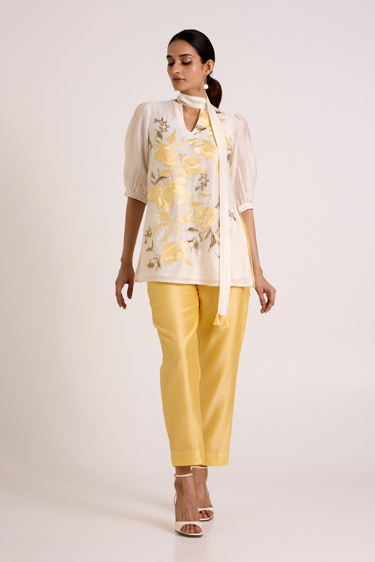 Ivory Lysha - Sleek Scarf Evening Top + Pants — MADDER MUCH