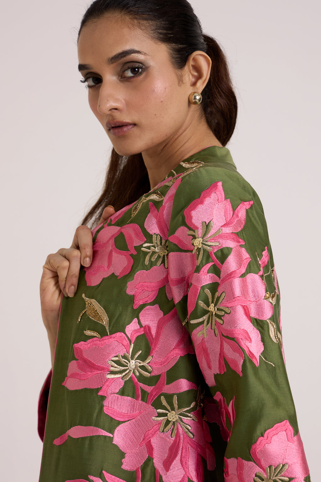 Olive Rafiya Jacket + Slip Set — MADDER MUCH