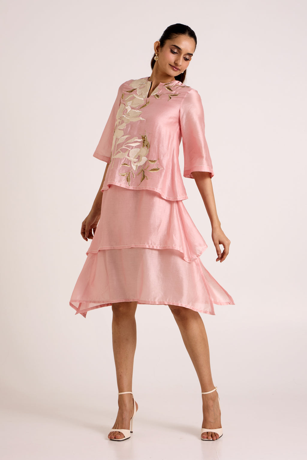 Ice Pink Quinn Terraced Dress — MADDER MUCH