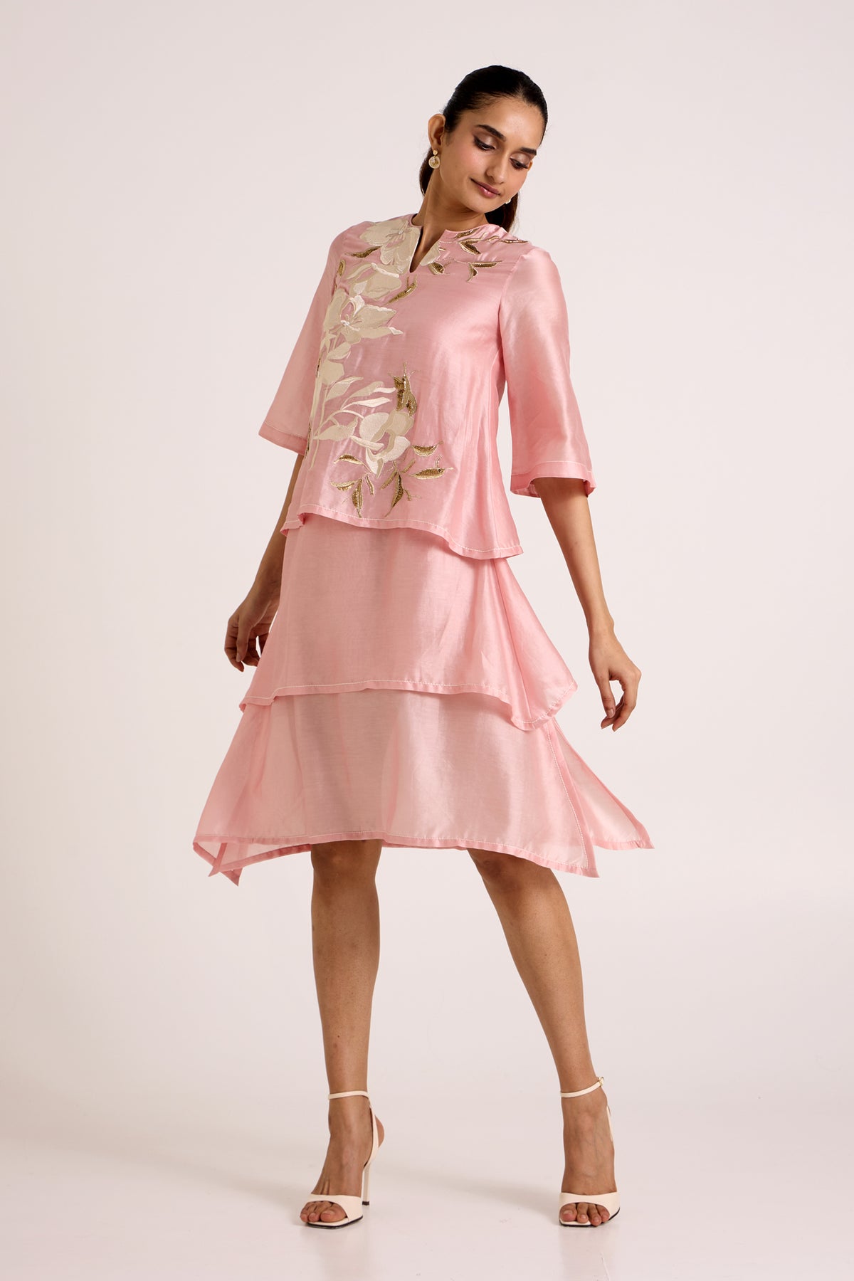 Ice Pink Quinn Terraced Dress — MADDER MUCH