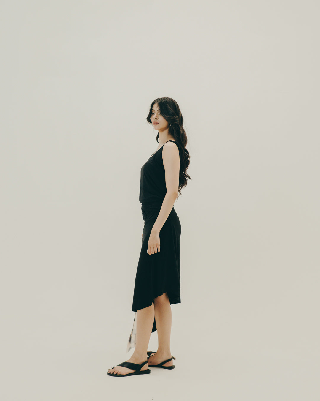 BLACK APPLIQUE DRESS - _ASF6520