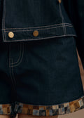 Modern chaupar high waisted denim shorts