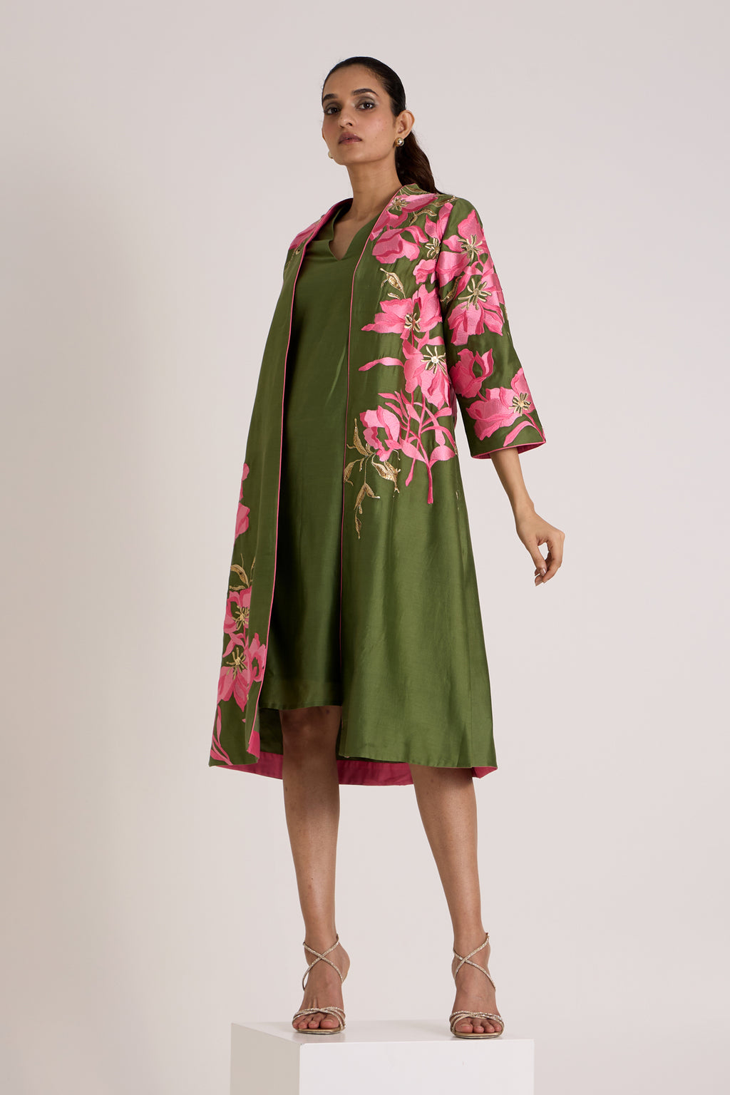 Olive Rafiya Jacket + Slip Set — MADDER MUCH