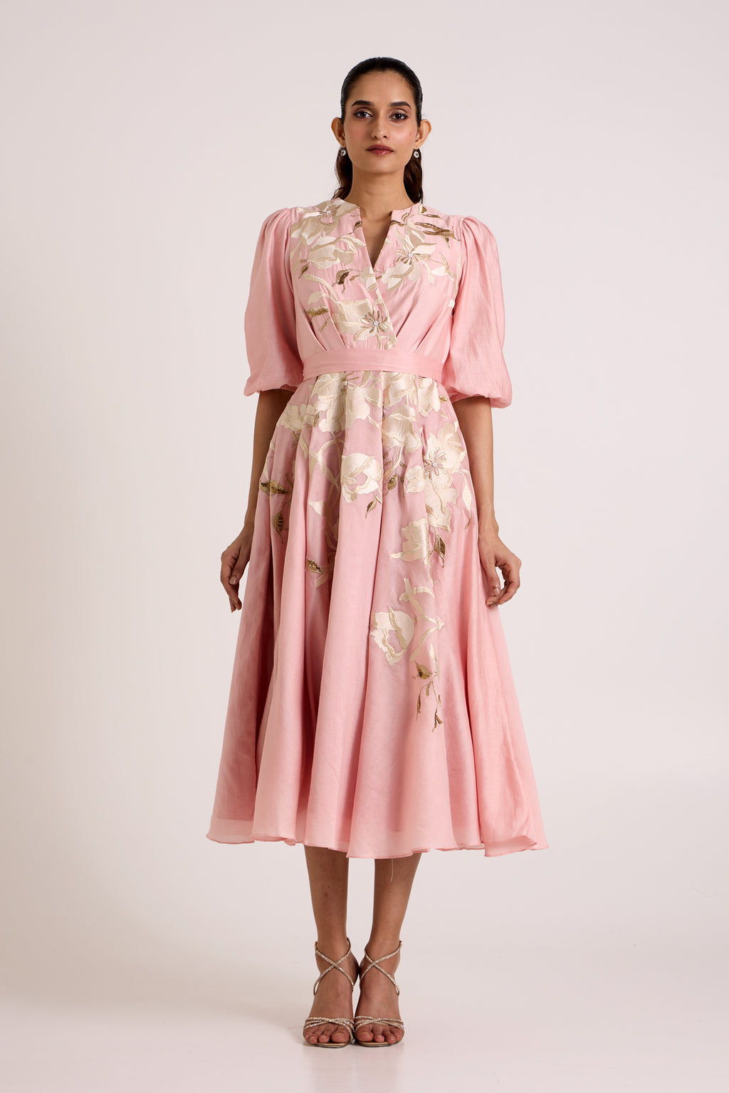 Ice Pink Saira Circular Midi Dress — MADDER MUCH