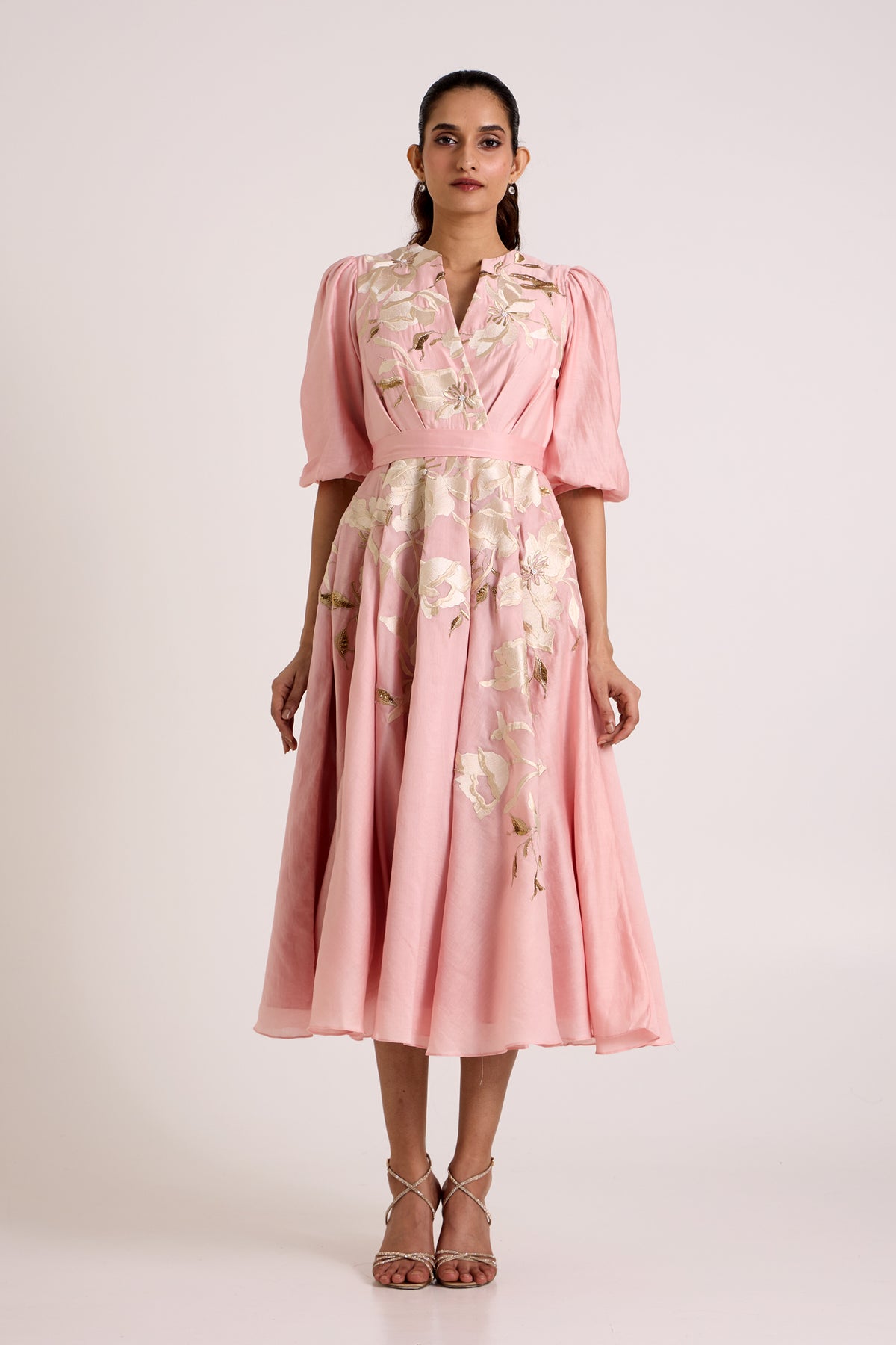 Ice Pink Saira Circular Midi Dress — MADDER MUCH