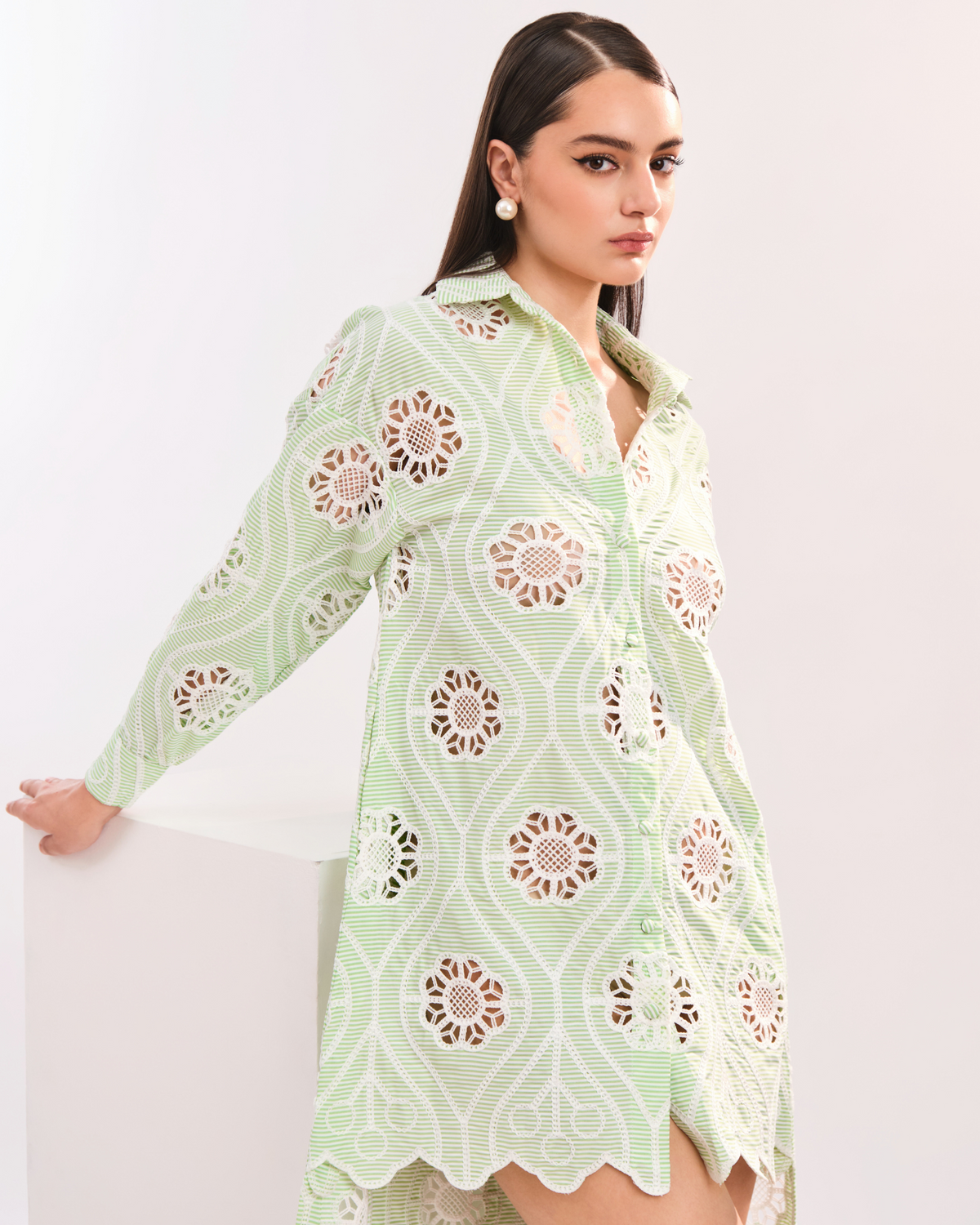 Amor Floral Shirt Dress - Green