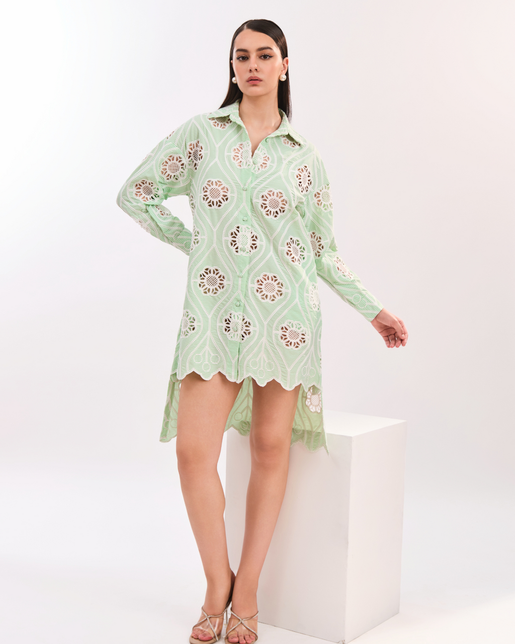 Amor Floral Shirt Dress - Green