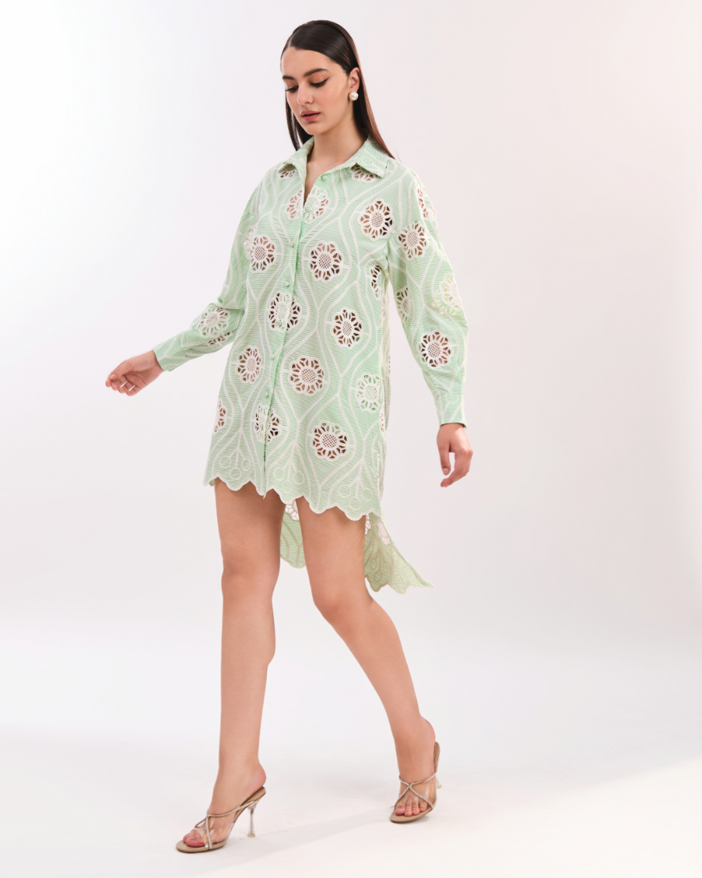 Amor Floral Shirt Dress - Green
