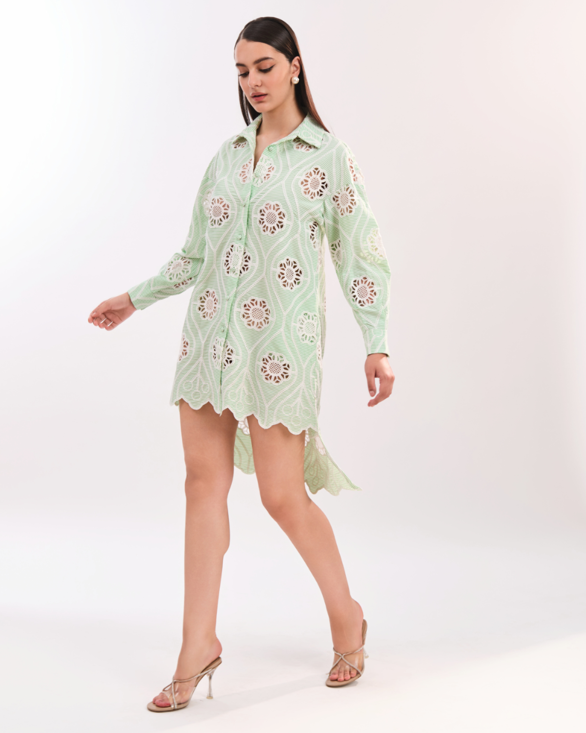 Amor Floral Shirt Dress - Green