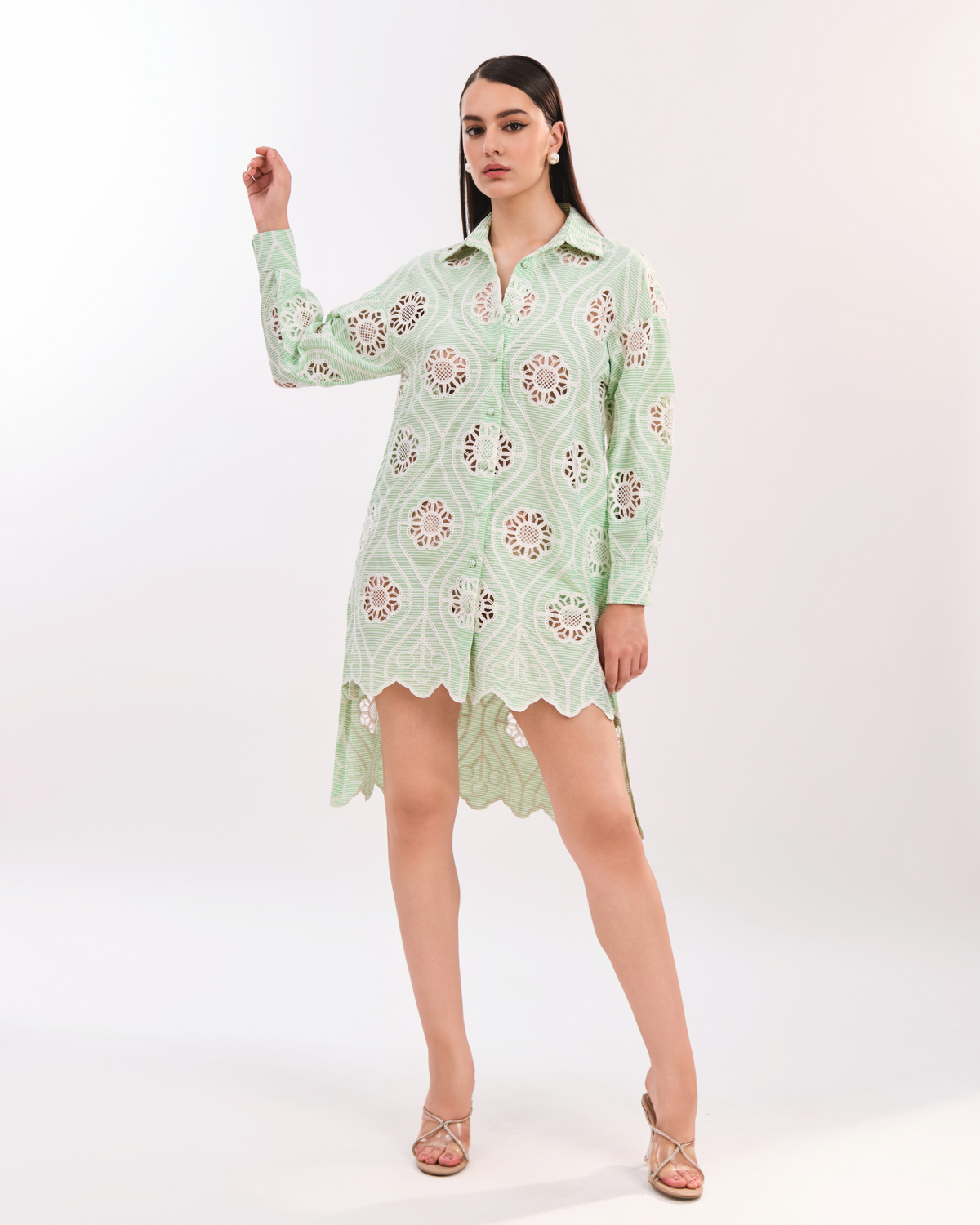 Amor Floral Shirt Dress - Green
