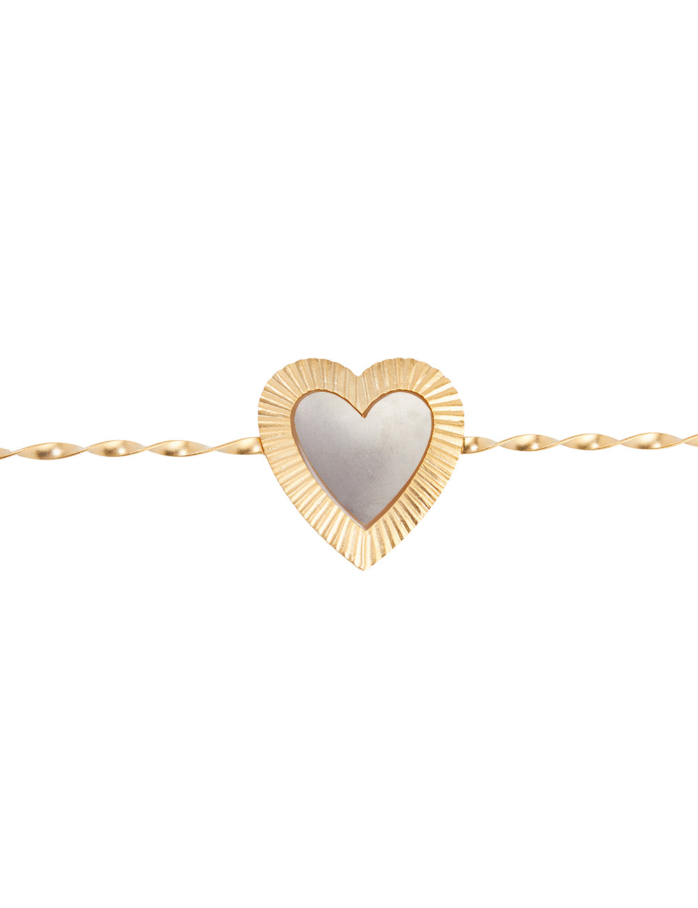 Gilded Dual Tone Heart Waist Belt - Gold and Silver