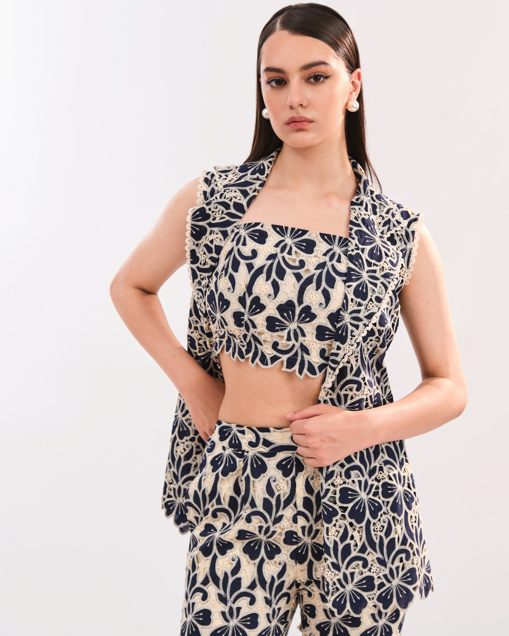 Sue Floral Top Blue