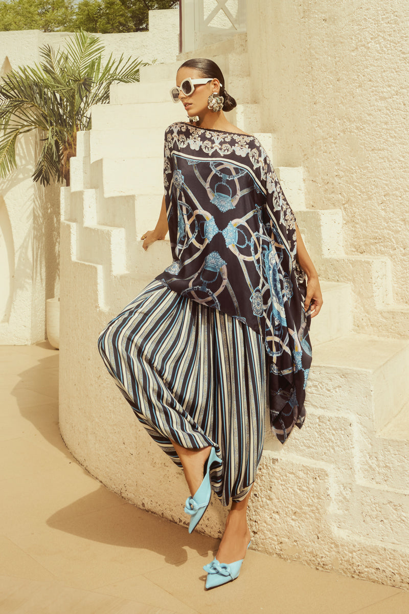 Noir Kaftan & Dhoti Skirt