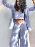 SOLID BLAZER - POWDER BLUE