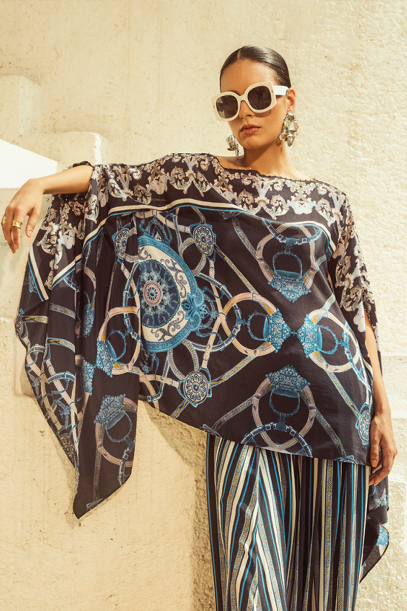 Noir Kaftan & Dhoti Skirt