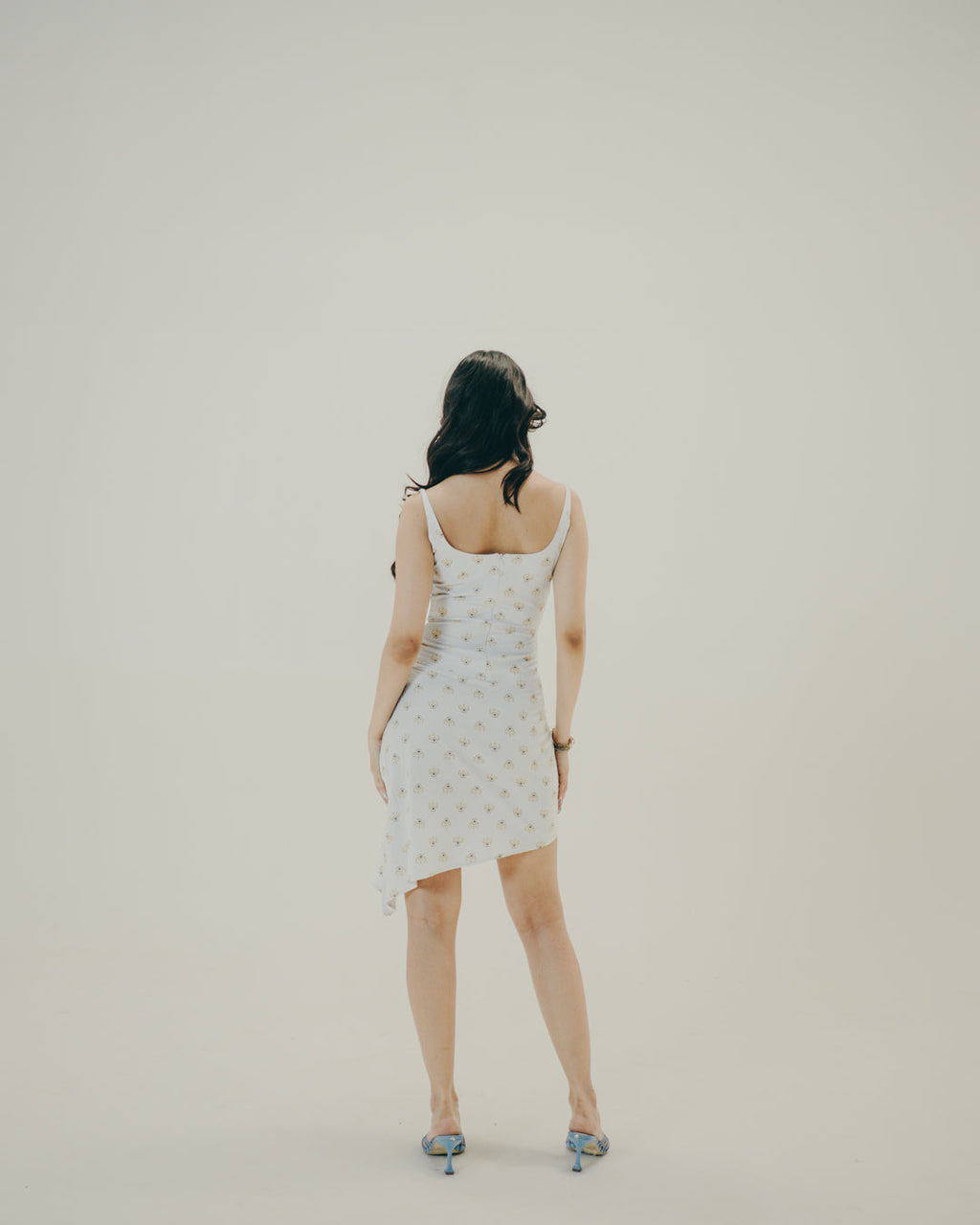 Printed Asymmetrical Slip Dress