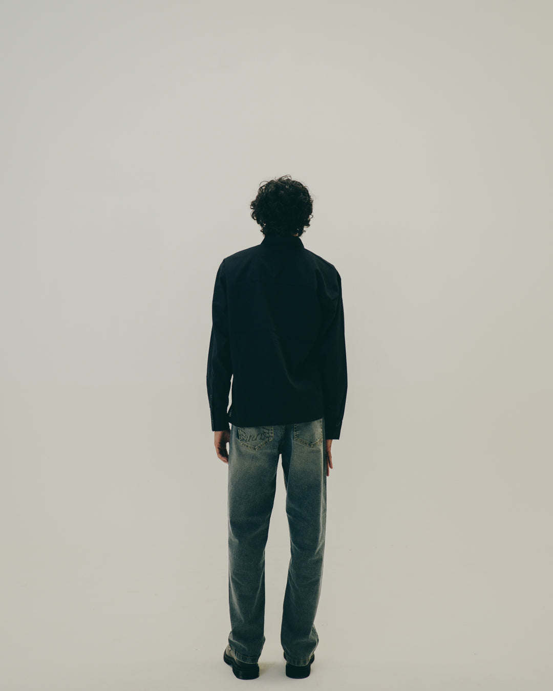 Black Embroidered Shirt view 2 — annstudios.in, The Curated Collective